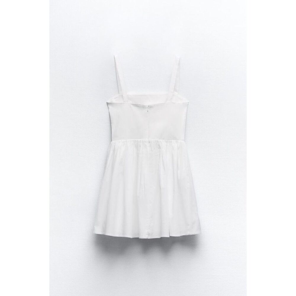 ZARA NWT VOLUMINOUS SKIRT DRESS Ecru Ref 5107/301 - Picture 15 of 16